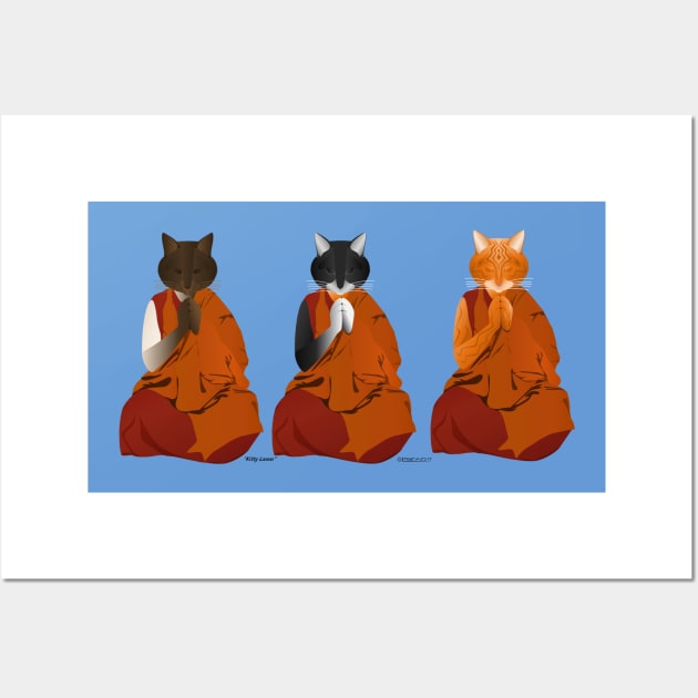 Three Kitty Lamas Wall Art by FunkilyMade